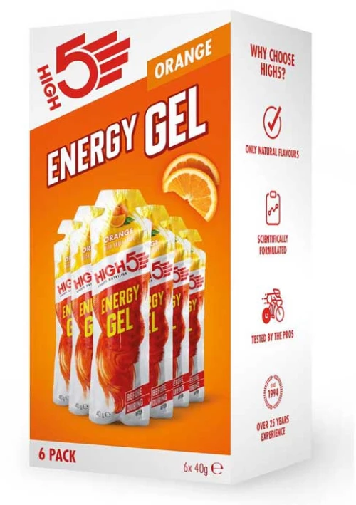 Energy Gel Pack 6 x 40g - High5 - Orange (Πορτοκάλι)