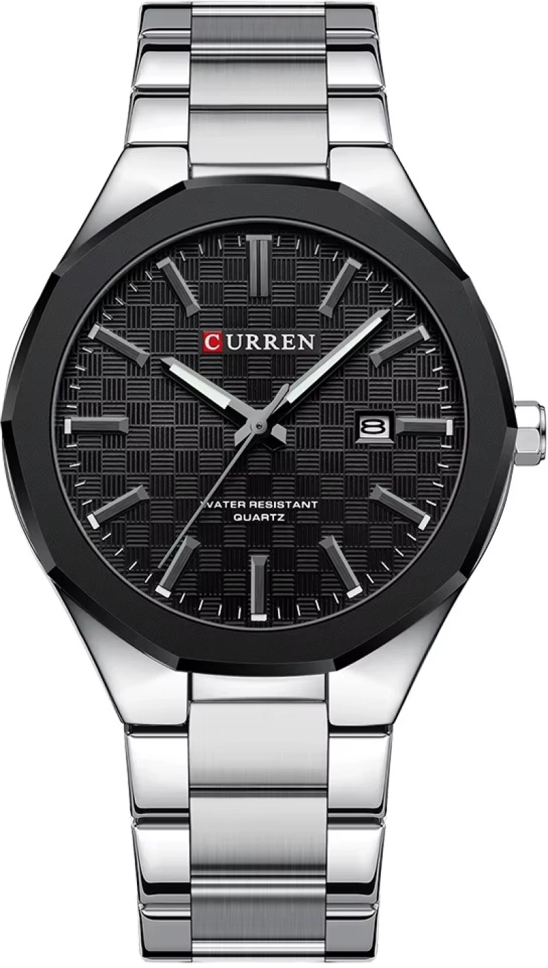 Curren RD-202 Silver Black Ρολόι με Μαυρο Καντράν και Ασημένιο Μπρασελέ
