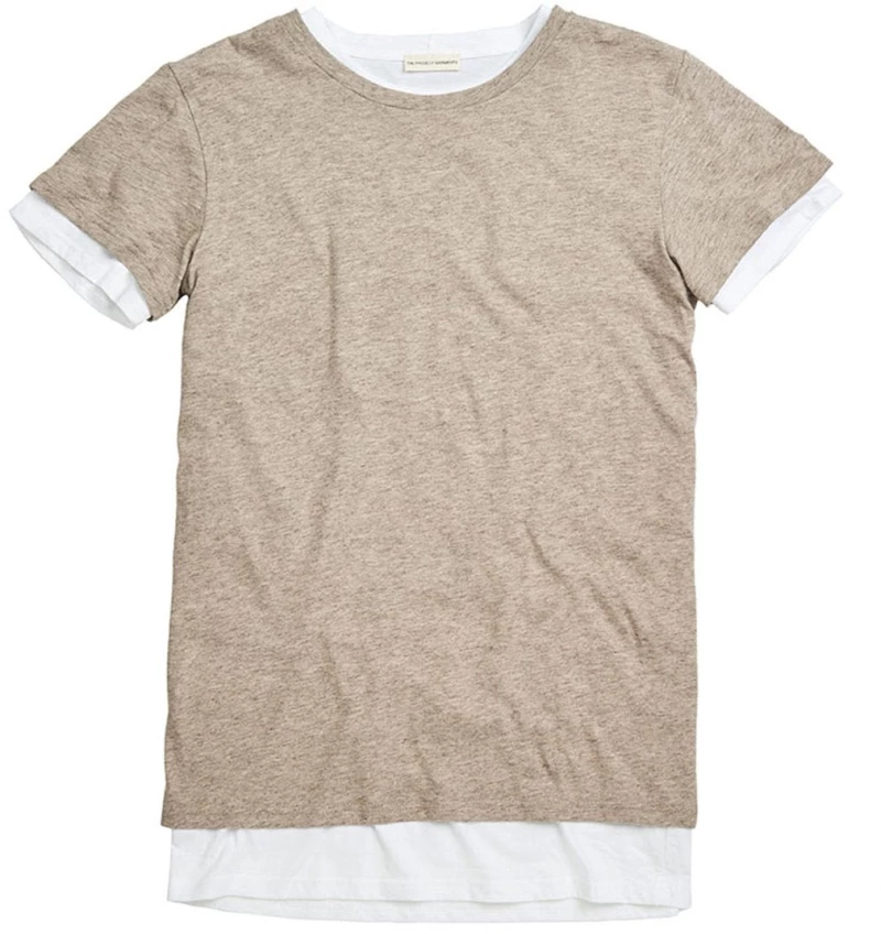 Μπλούζα Διπλή The Project Garments Double Crew Neck Wool Blend T-Shirt Beige