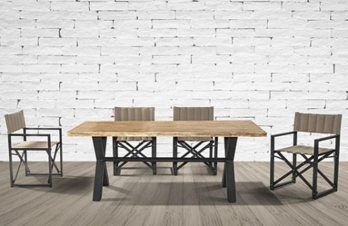 Piazza/W-LUX + X-Fir Table Dining Set - Μέταλλο