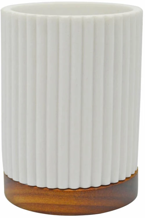 ΠΟΤΗΡΟΘΗΚΗ ΠΟΛΥΕΣΤΕΡΙΚΗ ΑΣΠΡΟ ΜΕ ΞΥΛΟ ΑΚΑΚΙΑΣ 8x8x11εκ. - Ankor 829538