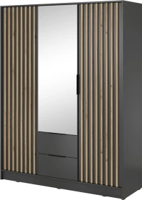 Nτουλάπα Τρίφυλλη Nelly Γραφίτης με καθρέπτη 155x200x51cm