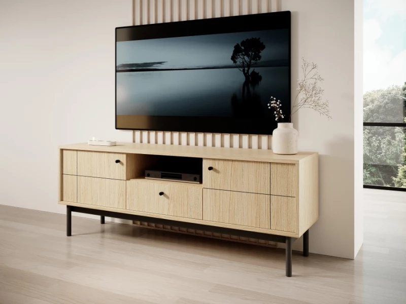 Έπιπλο τηλεόρασης Japandi Φυσικό Dab linea 153x56x39cm