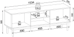 Έπιπλο τηλεόρασης Japandi Φυσικό Dab linea 153x56x39cm