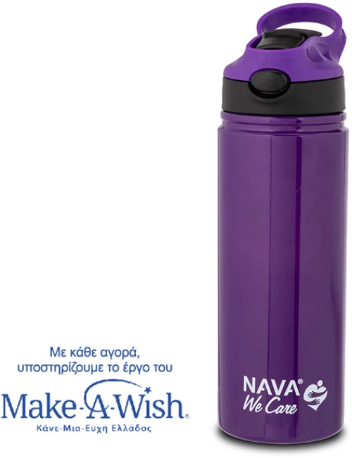 NAVA Θερμός μπουκάλι ανοξείδωτο "We Care" μωβ 500ml 10-016-052