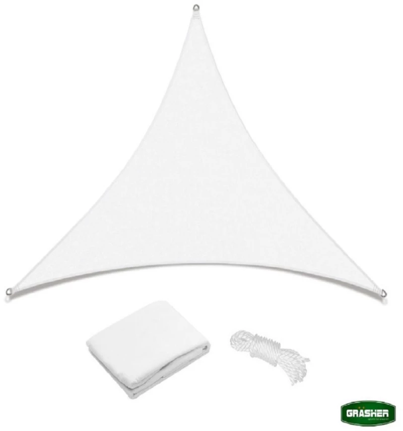 Grasher Ε220 Πανί σκίασης τρίγωνο με κρίκους 180gr/m²  5x5x5m Λευκό / 103789