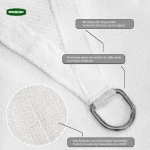 Grasher Ε220 Πανί σκίασης τρίγωνο με κρίκους 180gr/m²  5x5x5m Λευκό / 103789