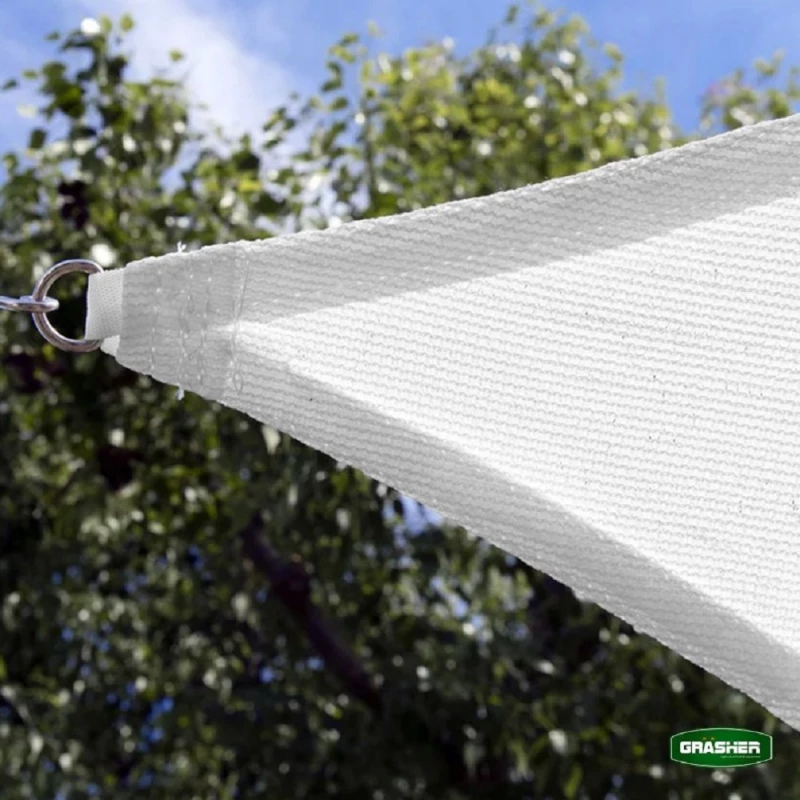 Grasher Ε220 Πανί σκίασης τρίγωνο με κρίκους 180gr/m²  5x5x5m Λευκό / 103789