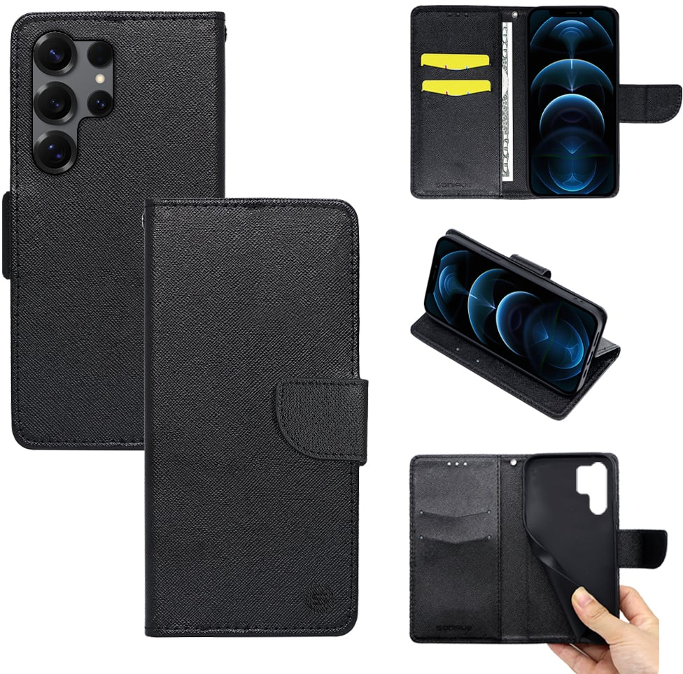 Θήκη Πορτοφόλι Sonique Trend Wallet Samsung Galaxy S25 Ultra Μαύρο