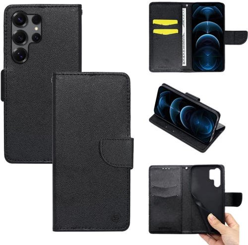 Θήκη Πορτοφόλι Sonique Trend Wallet Samsung Galaxy S25 Ultra Μαύρο