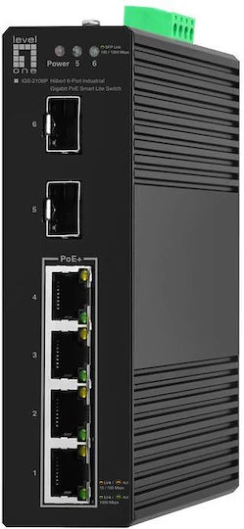 Level One IGS-2106P Managed L2 PoE+ Switch με 6 Θύρες Gigabit (1Gbps) Ethernet και 2 SFP Θύρες