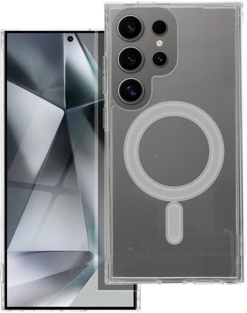 CLEAR MAG COVER case compatible with MagSafe for SAMSUNG S25 transparent