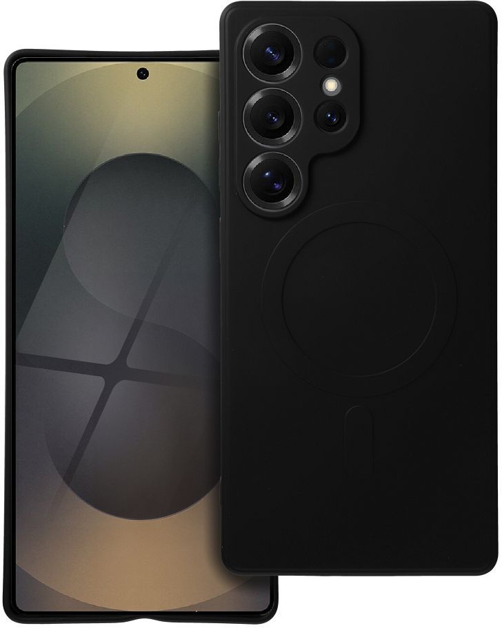 SILICONE MAG COVER case compatible with MagSafe for SAMSUNG S25 Ultra black