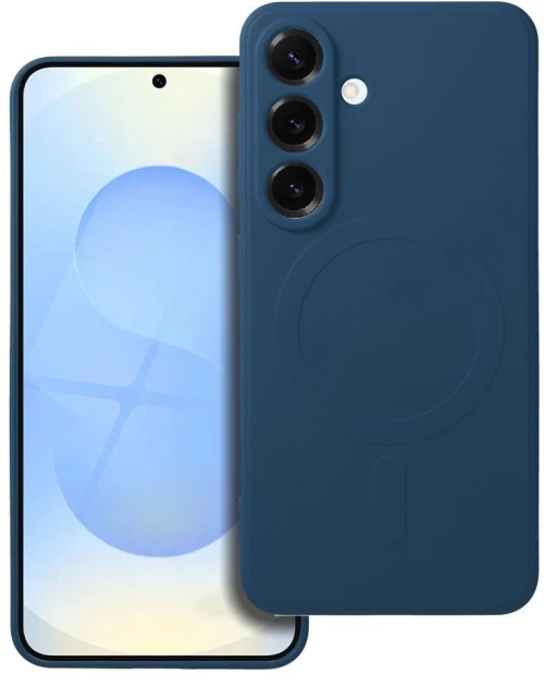 SILICONE MAG COVER case compatible with MagSafe for SAMSUNG S25 blue