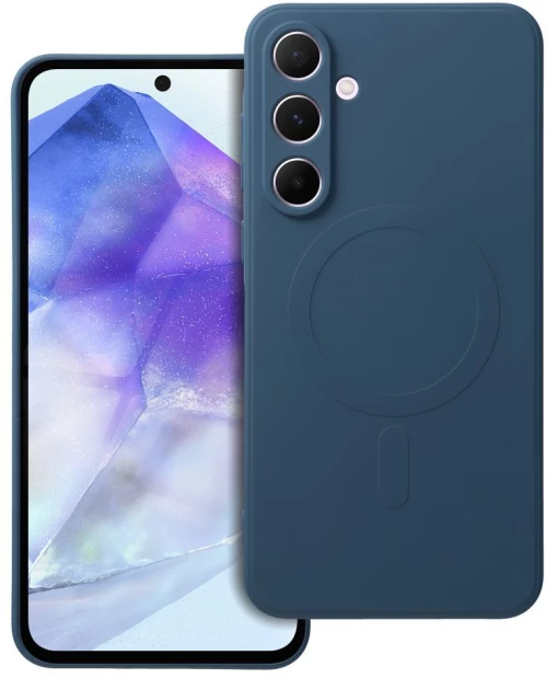 SILICONE MAG COVER case compatible with MagSafe for SAMSUNG A55 blue