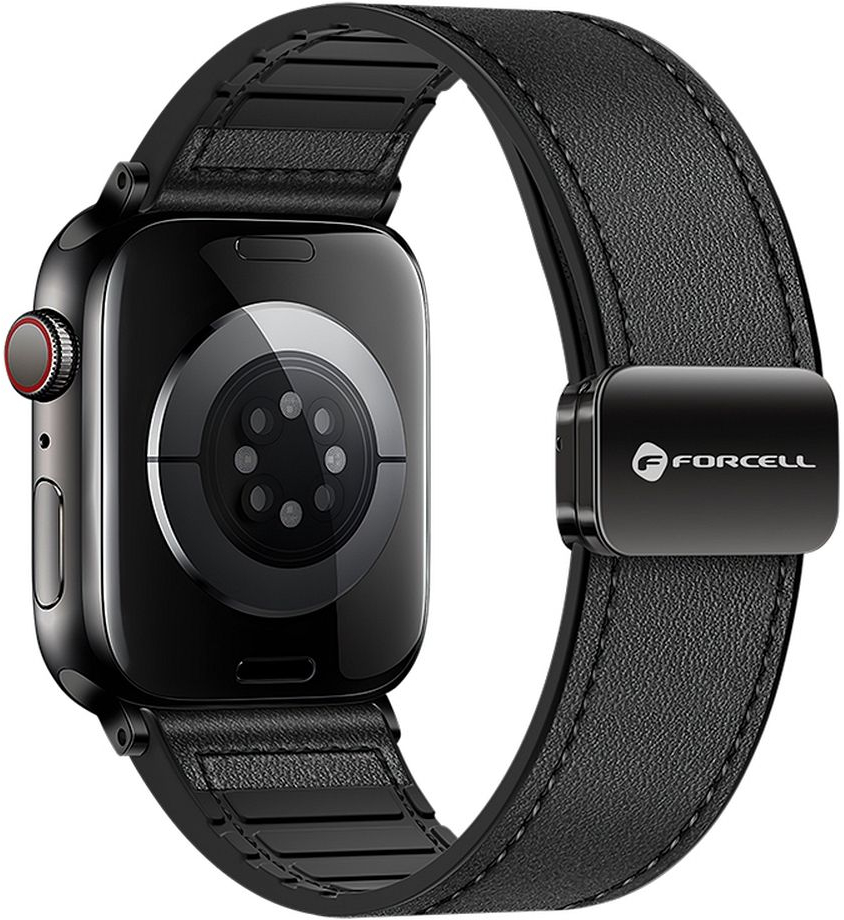 FORCELL F-DESIGN FA21 eco leather strap for APPLE Watch 38 / 40 / 41 mm black