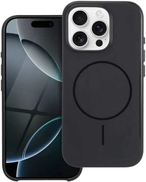 Glossy Mag Cover compatible with MagSafe for IPHONE 16 PLUS black