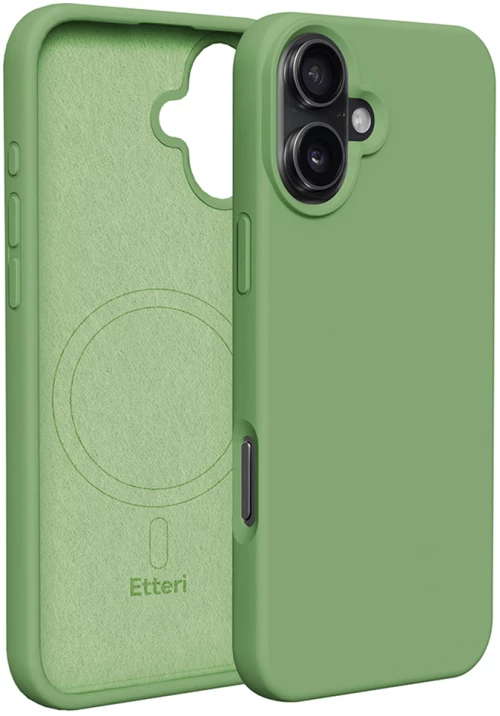 Etteri Silicone Mag case for iPhone 16 Plus 6,7" light green