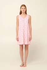 Vamp γυναικείο νυχτικό cotton regular fit 22264-pink sea