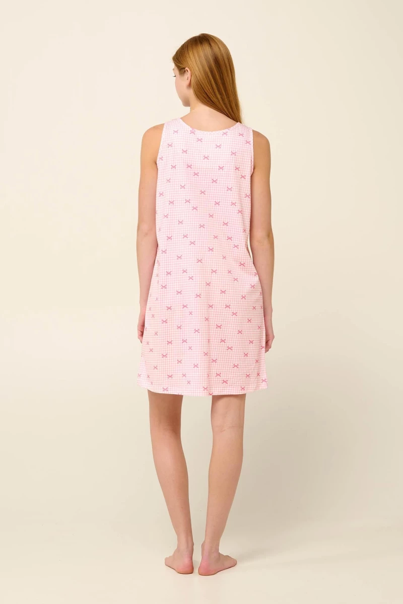 Vamp γυναικείο νυχτικό cotton regular fit 22264-pink sea