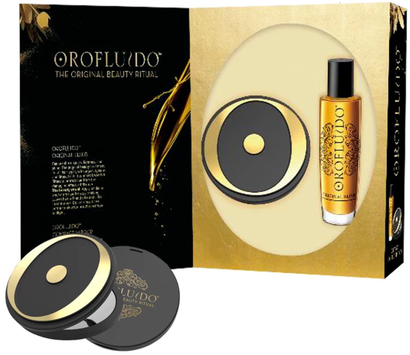 Set Revlon: Orofluido, Hair Oil, For Hydrate/Detangle & Shine, 100 ml + Compact Mirror, Black