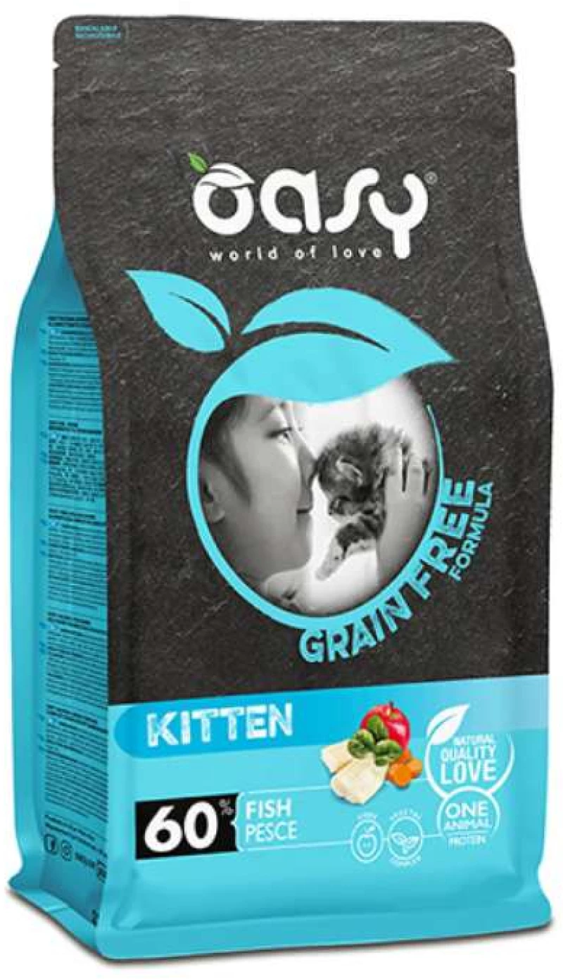 Oasy Kitten Ξηρά Τροφή Γάτας Grain Free Ψάρι 1.5kg