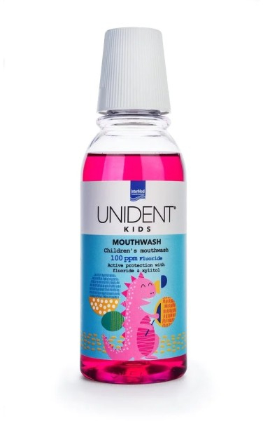 InterMed Unident Bubblegum Παιδικό Στοματικό Διάλυμα για Προστασία Ούλων Κατά της Πλάκας 250ml
