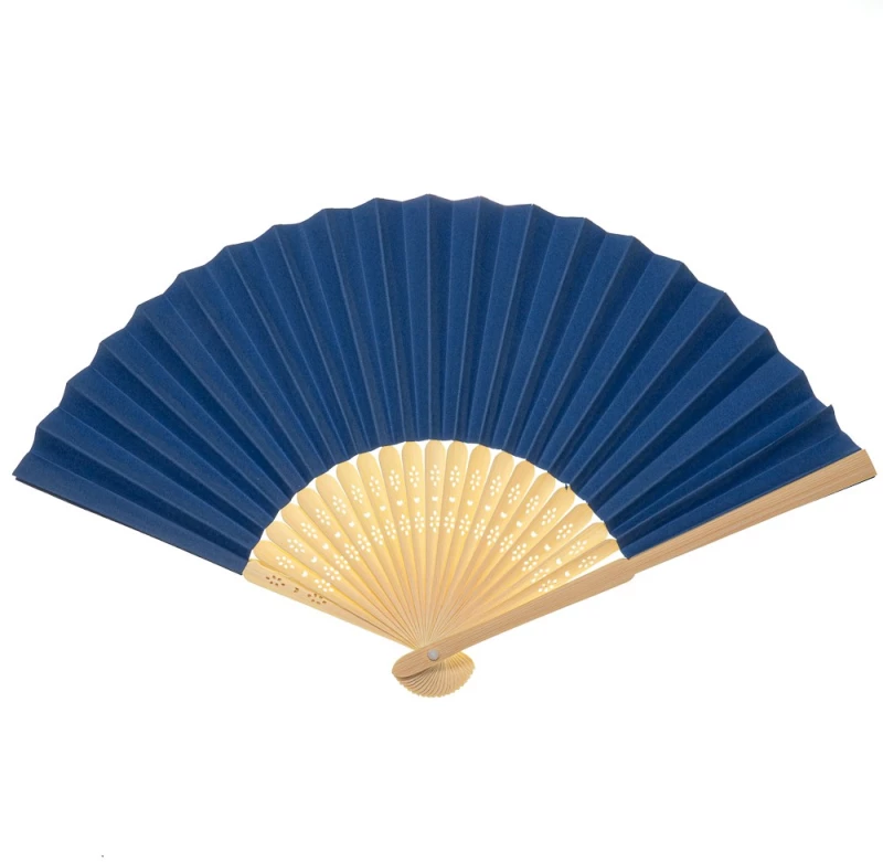 Βεντάλια Γυναίκεια ξύλινη Με Σχέδιο 21cm 98735-5 Μπλε Μπλε