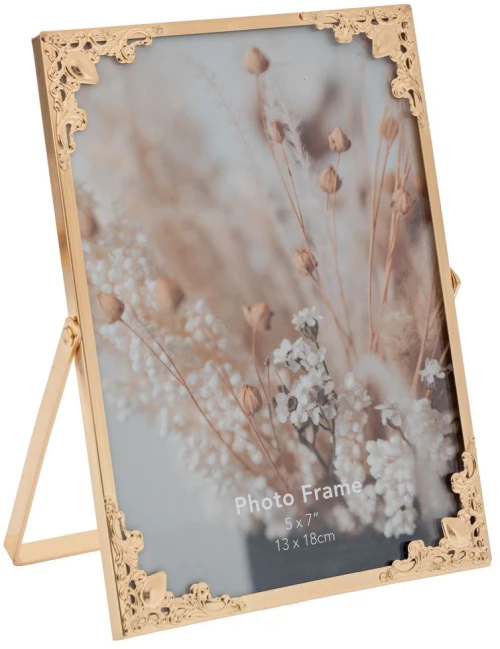 ΧΡΥΣΗ ΜΕΤΑΛΛΙΚΗ ΚΟΡΝΙΖΑ 13Χ18 ΕΚ ΜΕ ΣΧΕΔΙΟ ΛΟΥΛΟΥΔΙ ΣΤΙΣ ΓΩΝΙΕΣ