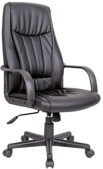 WOODWELL ΕΟ561,1BF1410 Πολυθρόνα Γραφείου Διευθυντή Pu Μαύρο 61x68x106/116cm ΕΟ561,1
