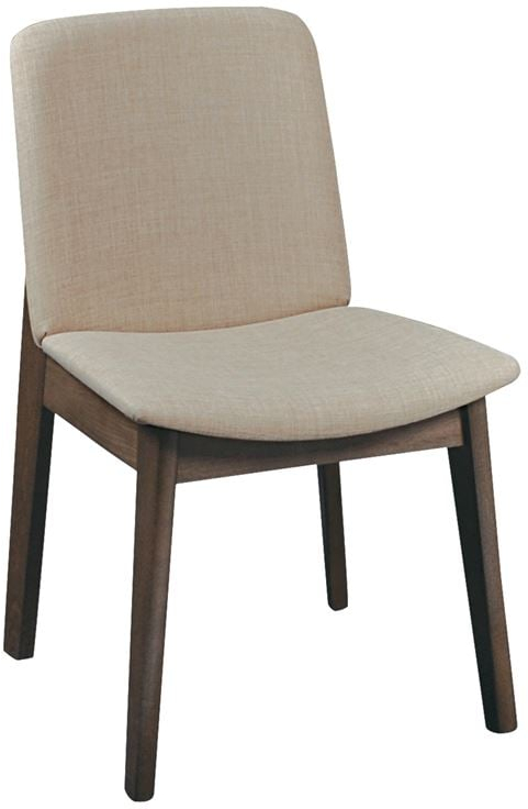 WOODWELL Ε7872,4EMMA Καρέκλα Τραπεζαρίας Οξιά Καρυδί, Ύφασμα Μπεζ 49x57x83cm Ε7872,4