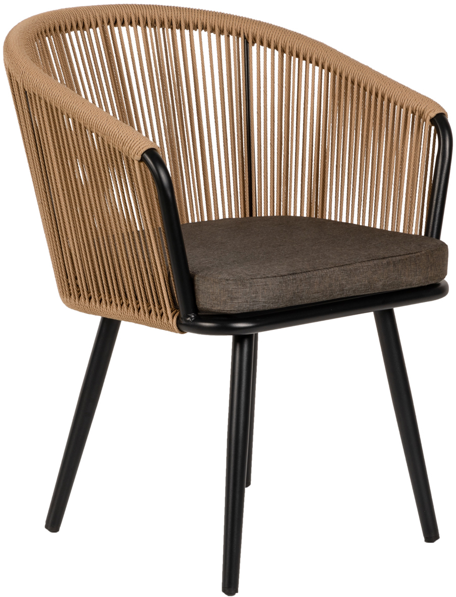 Πολυθρόνα Κήπου ArteLibre LOFOI Μαύρο/Καφέ Αλουμίνιο/Rattan 60x62x81cm Arte-14840011