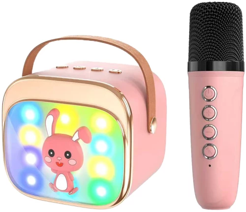 LAMTECH BT5.4 RGB KID KARAOKE SPEAKER PINK WITH MIC HOPPEE