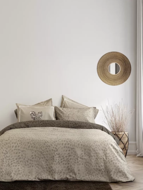 Σετ Σεντόνια Sylvan Μπεζ, Καφέ Μονά (2 x 170x260 + 1 Μαξιλαροθήκη 50x70)