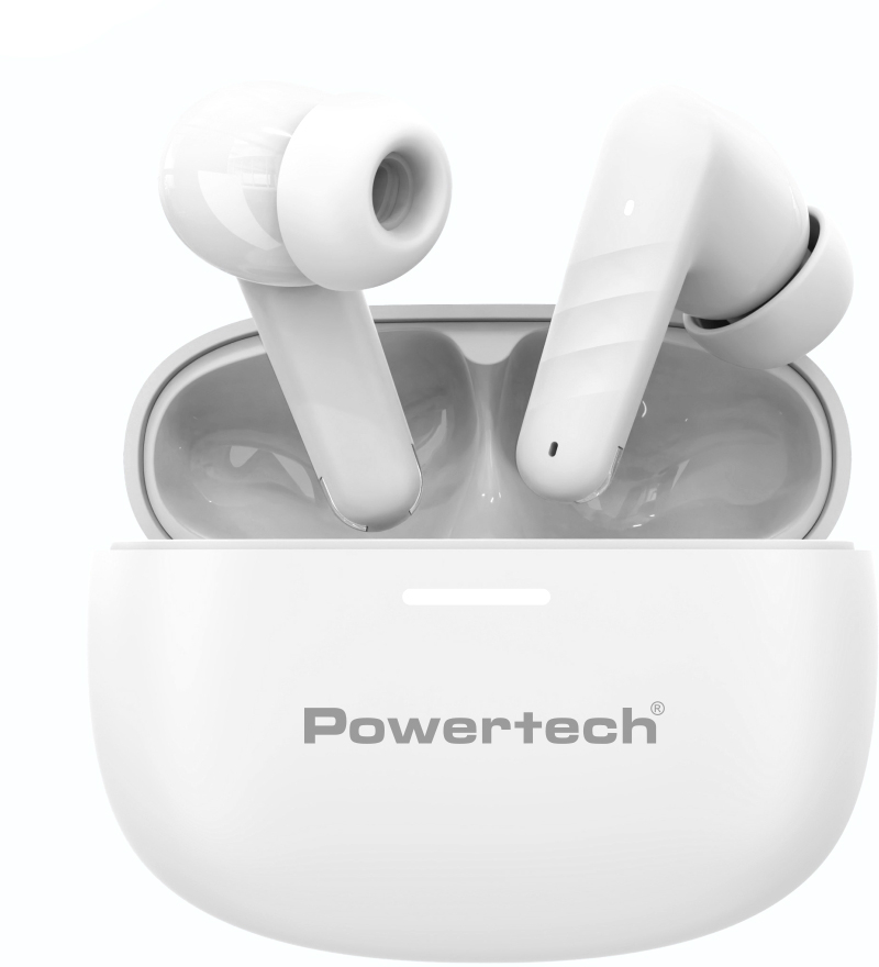 POWERTECH earphones με θήκη φόρτισης PT-1432, True Wireless, 35/300mAh, μαύρα