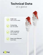 GOOBAY καλώδιο δικτύου 93505, CAT 6 S/FTP, copper, 250MHz, 2m, λευκό
