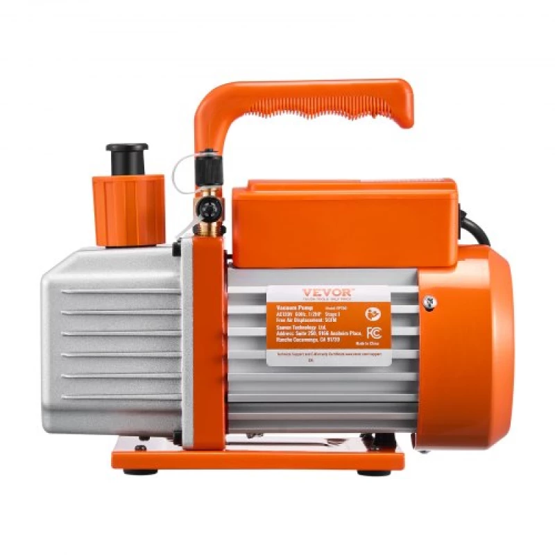 VEVOR Vacuum Pump 5 CFM HVAC Single Stage Rotary Vane Vacuum Pump Oil Included