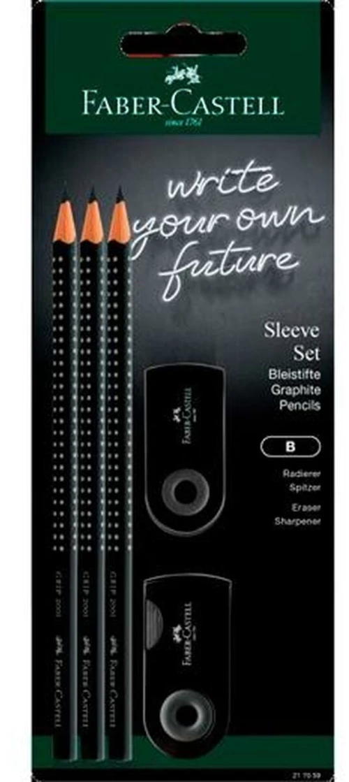 Σετ Μολύβια Faber-Castell Μαύρο Τριγωνικό B 5 Τεμάχια