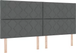 vidaXL Κρεβάτι με Στρώμα Σκούρο Γκρι 200x200 εκ. Ύφασμα