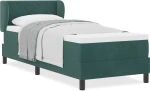 vidaXL Κρεβάτι Box Spring με Στρώμα Σκούρο Πράσινο 80x200 εκ. Βελούδο