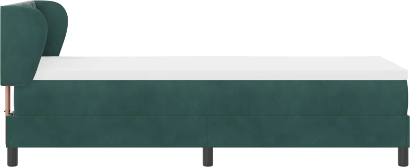vidaXL Κρεβάτι Box Spring με Στρώμα Σκούρο Πράσινο 80x200 εκ. Βελούδο