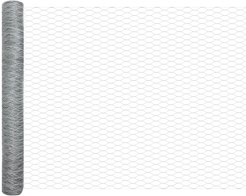 vidaXL Hexagon Φράχτης 0.8x50 μ Γαλβανισμένος Χάλυβας