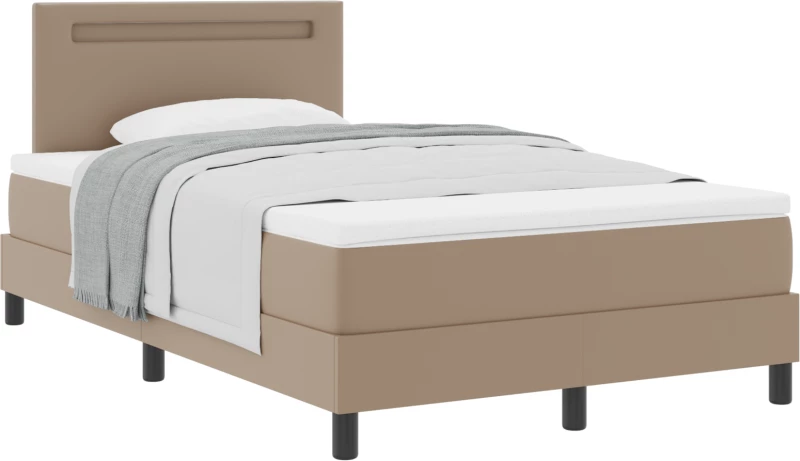 vidaXL Κρεβάτι με Στρώμα Cappuccino, 120x200 εκ, Τεχνητό Δέρμα