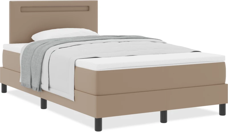 vidaXL Κρεβάτι με Στρώμα Cappuccino, 120x200 εκ, Τεχνητό Δέρμα