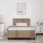 vidaXL Κρεβάτι με Στρώμα Cappuccino, 120x200 εκ, Τεχνητό Δέρμα