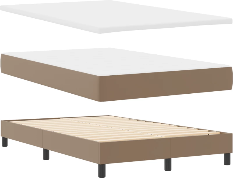 vidaXL Κρεβάτι με Στρώμα Cappuccino, 120x200 εκ, Τεχνητό Δέρμα