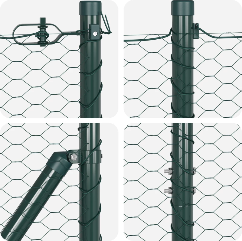 vidaXL Εξαγωνικός Φράχτης Πράσινος 1.6x10 m Ατσάλι