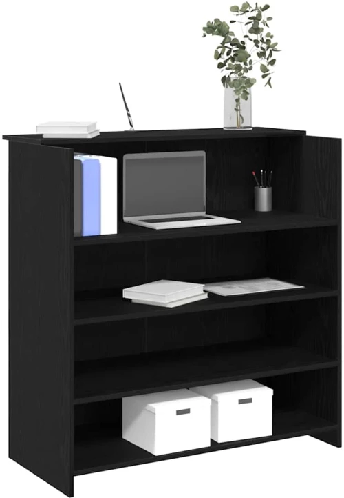 vidaXL Γραφείο υποδοχής Μαύρο Δρυς 100x50x103,5 εκ. Επεξεργασμένο Ξύλο