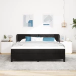 vidaXL Κρεβάτι με Στρώμα Μαύρο 180x200 εκ σε Βελούδο