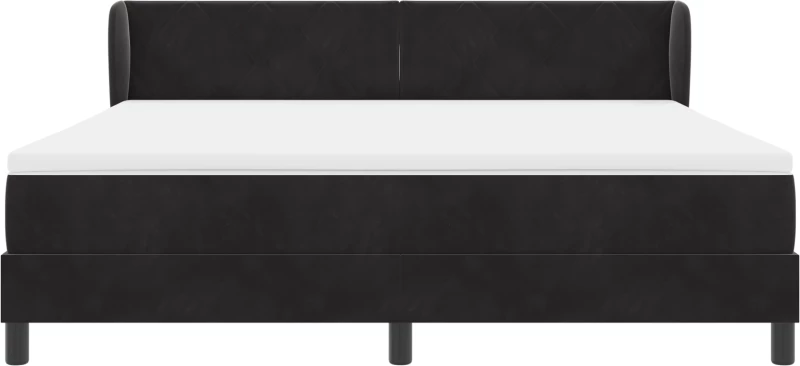 vidaXL Κρεβάτι με Στρώμα Μαύρο 180x200 εκ σε Βελούδο